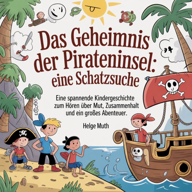 Cover des Kinderhörbuchs „Das Geheimnis der Pirateninsel – Eine Schatzsuche“ von Helge Muth.
