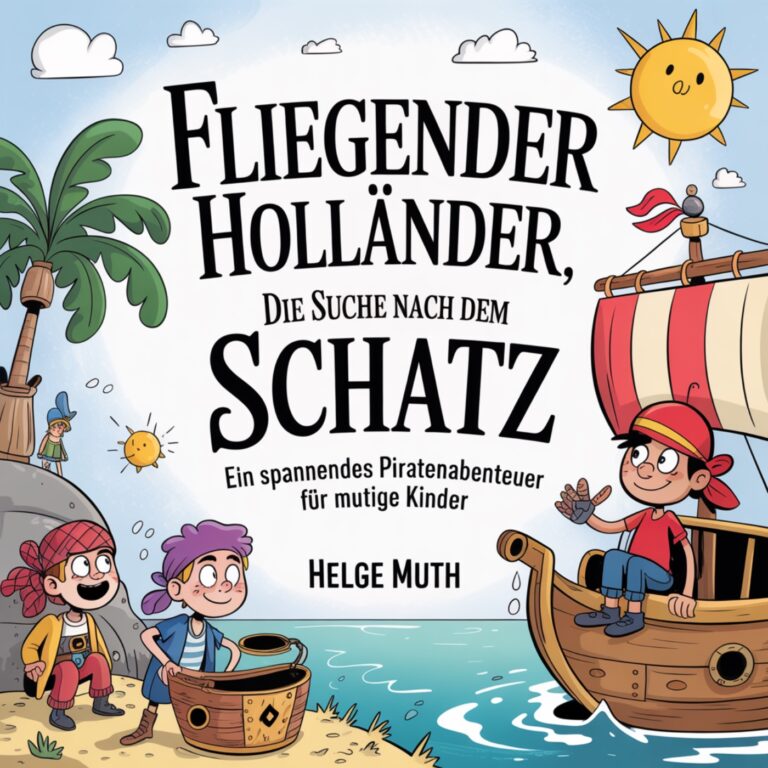 Cover des Kinderhörbuchs „Fliegender Holländer – Die Suche nach dem Schatz“ von Helge Muth. Ein spannendes Piratenabenteuer für mutige Kinder.