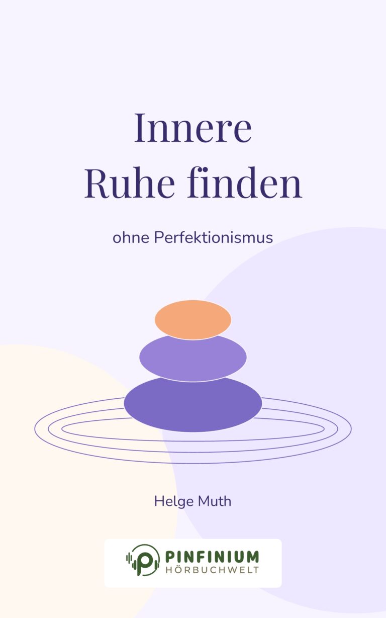Sanfte violette Steine und ruhige Kreise auf dem Cover von „Innere Ruhe finden – ohne Perfektionismus“ von Helge Muth.